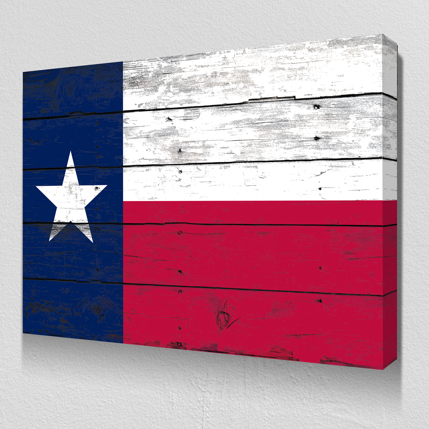 Distressed Wooden Texas Flag Canvas